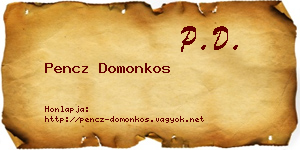 Pencz Domonkos névjegykártya